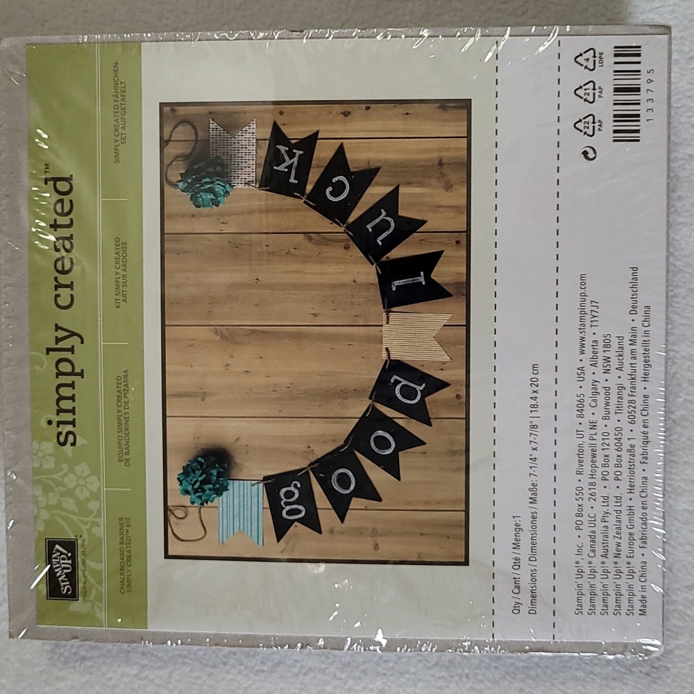 NEW Stampin'Up! Good Luck Banner Kit Simply Created Chalkboard Ready Assembly